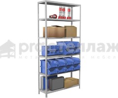Стеллаж металлический Pro Стеллаж ВШГ - 2550х1000х250 на 6 полок с нагрузкой до 100кг на полку