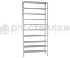 Стеллаж металлический Pro Стеллаж SN ВШГ - 1800х1000х500 мм на 10 полок с нагрузкой до 150 кг на полку